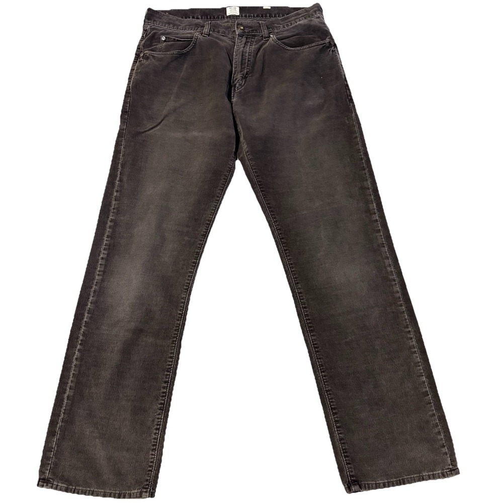 J.Crew Corduroy Pants Mens 33x32 Charcoal Grey Straight Leg Cotton Trousers